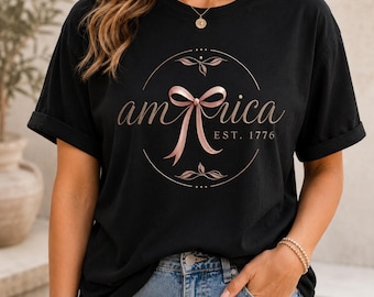 American Coquette Bow PNG, Retro America Shirt Graphic, Patriotic Sublimation Design (Digital Download)