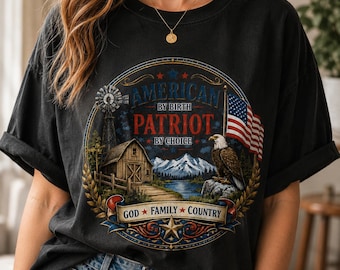 American Patriot Eagle USA Flag Shirt Design (DTF Transfer)