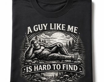 Funny Bigfoot PNG Shirt Design, Retro Sasquatch Sublimation File, Mens Dad Gift Cryptid Graphic Tee Download, Lounging Yeti Digital PNG