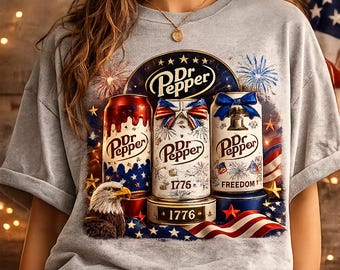 Patriotic Soda PNG, 4th of July Shirt Design, Retro Independence Day Digital Download, Western Americana Graphic, Vintage Soda Lover DTF