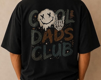 Cool Dads Club PNG, Retro Melted Smiley Face Dad Shirt Design, Streetwear Dad Life Sublimation, Trendy Grunge Father Day Gift Graphic