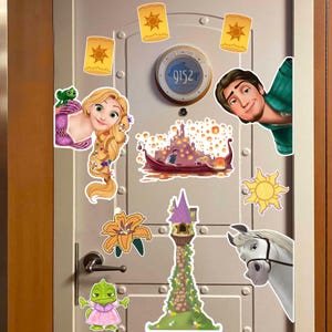 Rapunzel Pascal Flynn Rider Cruise Magnet, Tangled Peeker Magnet, Tower Lantern Boat Door Decor, Princess Cruise Gift, Stateroom Decor
