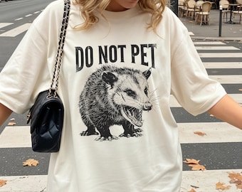 Camiseta "No acariciar", camiseta de humor negro, camiseta divertida de zarigüeya, camiseta de humor para introvertidos, camiseta sarcástica de animales, camiseta vintage unisex, camiseta de vida silvestre