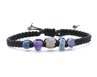 Third Eye Chakra Gemstone Bracelet - Blue Sapphire - Amethyst - Labradorite - Blue Kyanite - Tanzanite