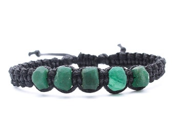 Raw Green Aventurine Bracelet - Thick Gemstone Bracelet