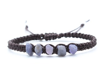 Raw Tanzanite Bracelet - December Birthstone