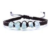 Raw Aquamarine Bracelet - March Birthstone