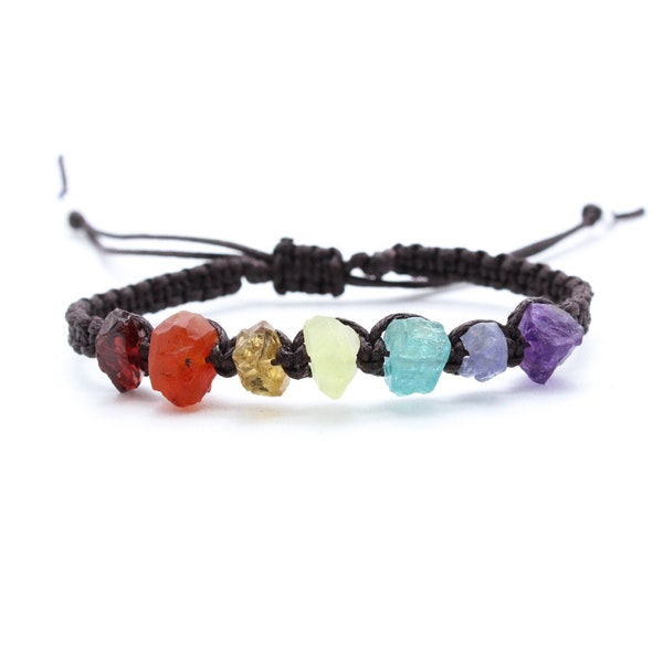 Raw Gemstone Chakra Bracelet