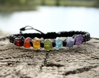 Raw Gemstone Chakra Bracelet