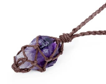 Raw Amethyst Necklace, Boho Jewelry, Raw Crystal Jewelry, February Birthstone, Reiki Necklace, Amethyst Pendant, Amethyst Crystal