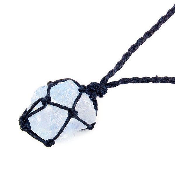 Raw Celestite Necklace, Blue Stone Necklace, Healing Crystal Necklace, Healing Stone Necklace