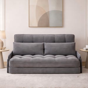 Olive Green Velvet Sofa Bed, Modern Sleeper Sofa for Apartment & Guest Room