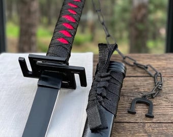 Handgefertigtes Zangatsu Katana Schwert aus Karbonstahl mit Saya, einer japanischen Samurai Cosplay Klinge