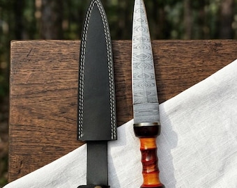 Handgefertigter Damaszener Stahl Römischer Gladius Dolch mit schönem Rosenholzgriff Bestes Geschenk für Ihn
