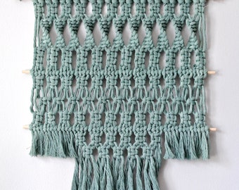 iii / macrame / wall hanging / decor / handmade / crafted / teal