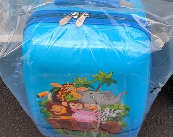 Kinder Blauer Tierdruck Koffer