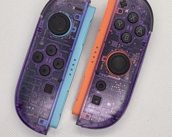 Custom Atomic Transparent Lila Nintendo Switch 2 Joy-Cons (Paar)