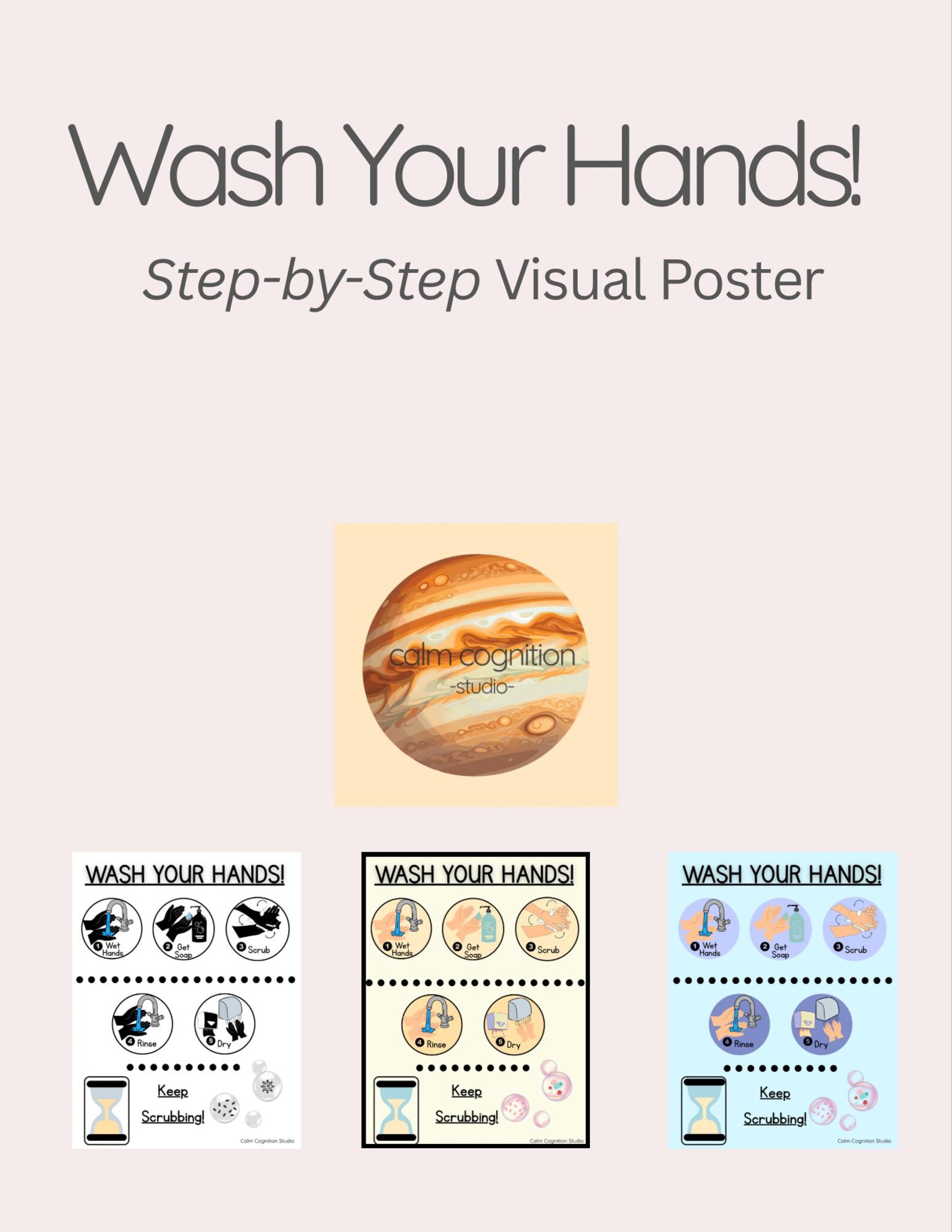 Wash Your Hands Visual Poster | Printable Hygiene Routine for Kids ...