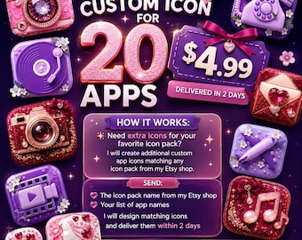 20 iconos adicionales personalizados para aplicaciones que combinan con cualquier paquete de iconos / Iconos personalizados