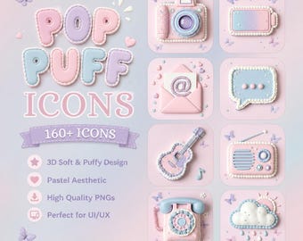 Íconos Pop Puff: más de 160 íconos pastel kawaii para iOS y Android