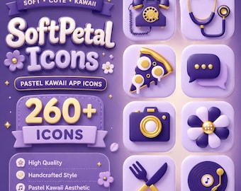 Íconos de SoftPetal: 260 íconos de aplicaciones kawaii pastel para iOS y Android