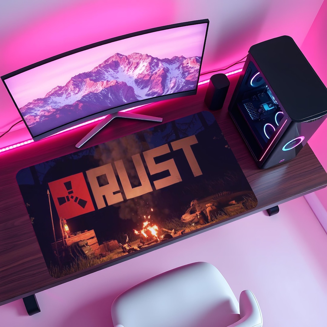 Rust Sticky Mouse Rust Inspired Mouse Pad – Survival Gaming Desk Mat, Stitched Edge, XL ...