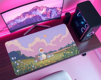 Alfombrilla de ratón con diseño de pato, bonita alfombrilla de escritorio con borde cosido, ideal para juegos, regalo para amantes de los patos.