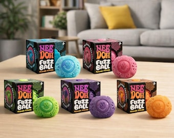 Nee Doh Fuzz Ball Sensory Stress Toy, Squishy Fidget Ball for Kids Adults
