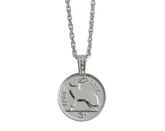 Lucky Rabbit Irish Coin Pendant Necklace