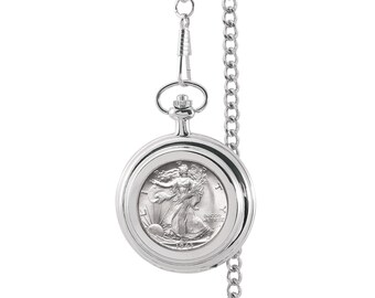 Year To Remember Monogrammed Half Dollar Coin Pocket Watch