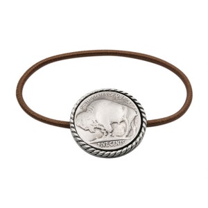 Buffalo Nickel Coin Hair Band Tie