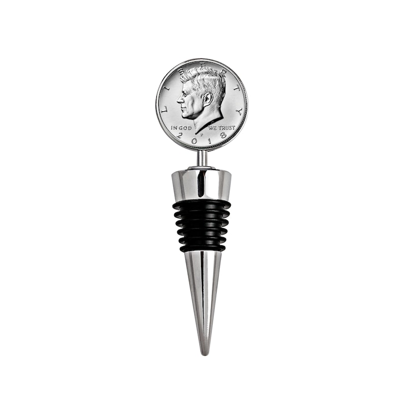CoinTreasures JFK Half Dollar Wine Stopper