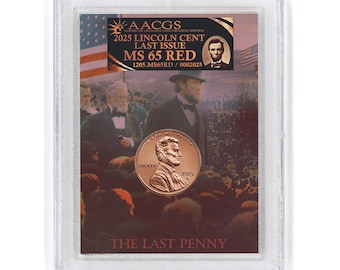2025 Lincoln Penny Graded MS65 Red Brilliant Uncirculated by AACGS