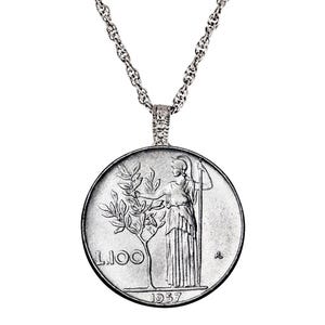 Italian Lire Coin Pendant