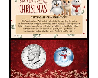 2025 Baby's First Christmas Collectible Coin Card, JFK Half Dollar Keepsake