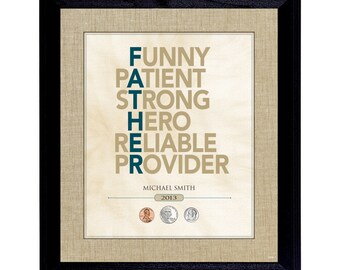 Personalized Father Year to Remember Coin Frame