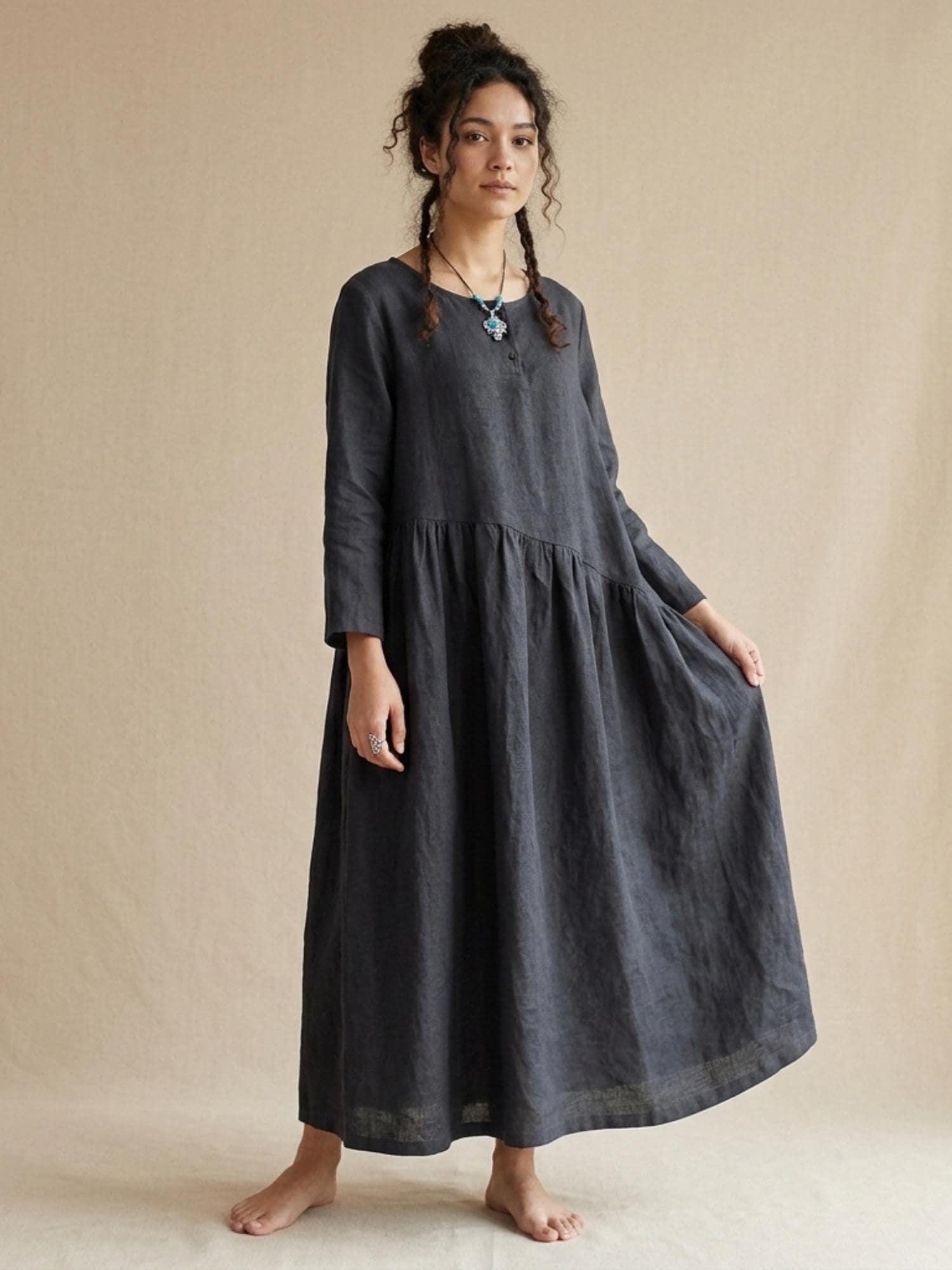 white christmas dresses Casual Cute Cotton Dresses Women Loose Clothes 835– FantasyLinen main image 0