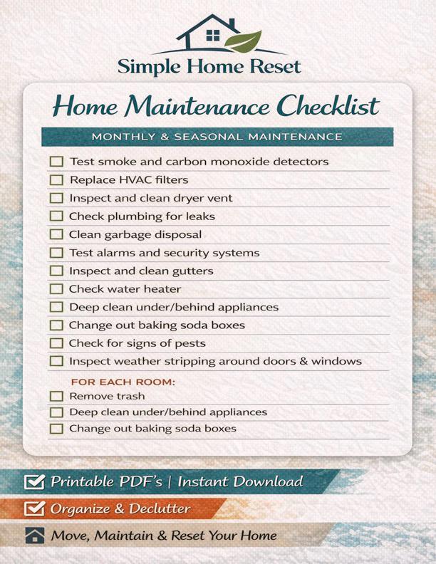 Home Reset Checklist Bundle: Move Out Cleaning, New Home Setup (PDF ...
