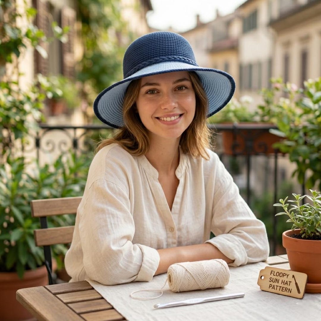 Easy Floppy Sun Hat Crochet Pattern | Wide Brim Summer Beach Hat (PDF ...