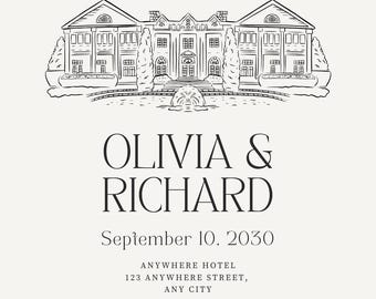 Elegant Wedding Invitation Template: Customizable Digital Design (A6)