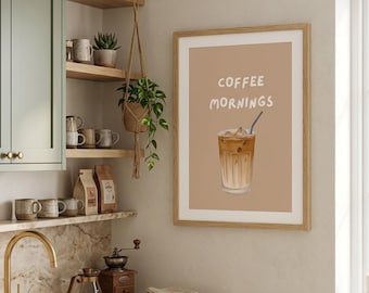 Iced Coffee Print | Modern Kitchen Wall Art (Digital Download)