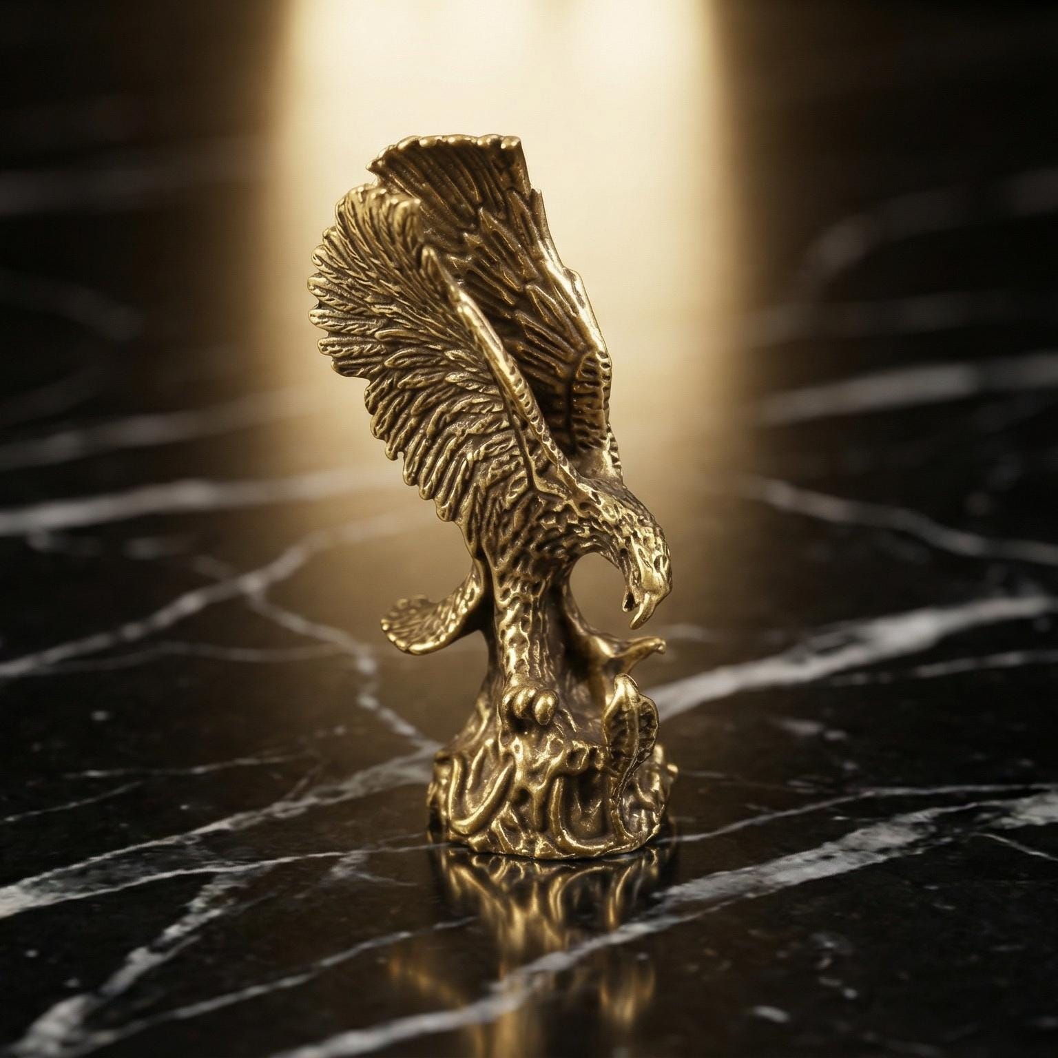 Statue d'aigle en résine bronze avec ailes montantes, figurine d'animal