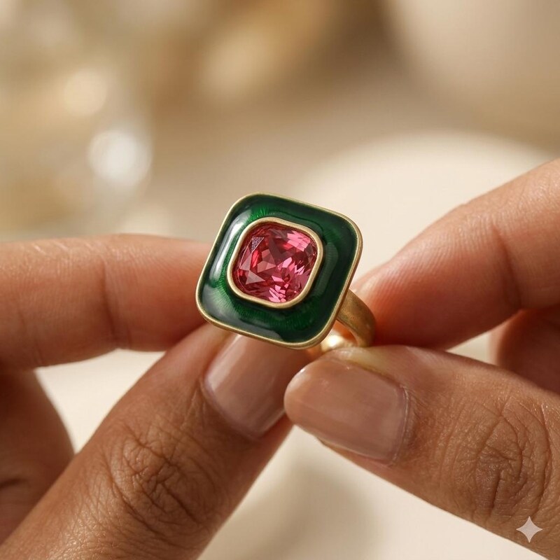 Enamel Cocktail Rings - Etsy