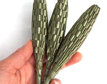 ON VACATION, Organic French Lavender Wand Woven Freshly Picked Flowers Natural Scent Olive Green Satin Ribbon home decor gift father