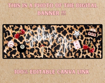 Cheetah Print Birthday Banner | Digital banner | CANVA LINK 100% EDITABLE