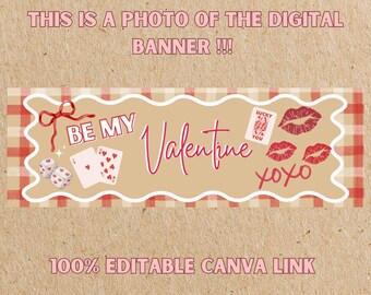 Valentines Day Banner | Digital Banner | Editable Canva LINK