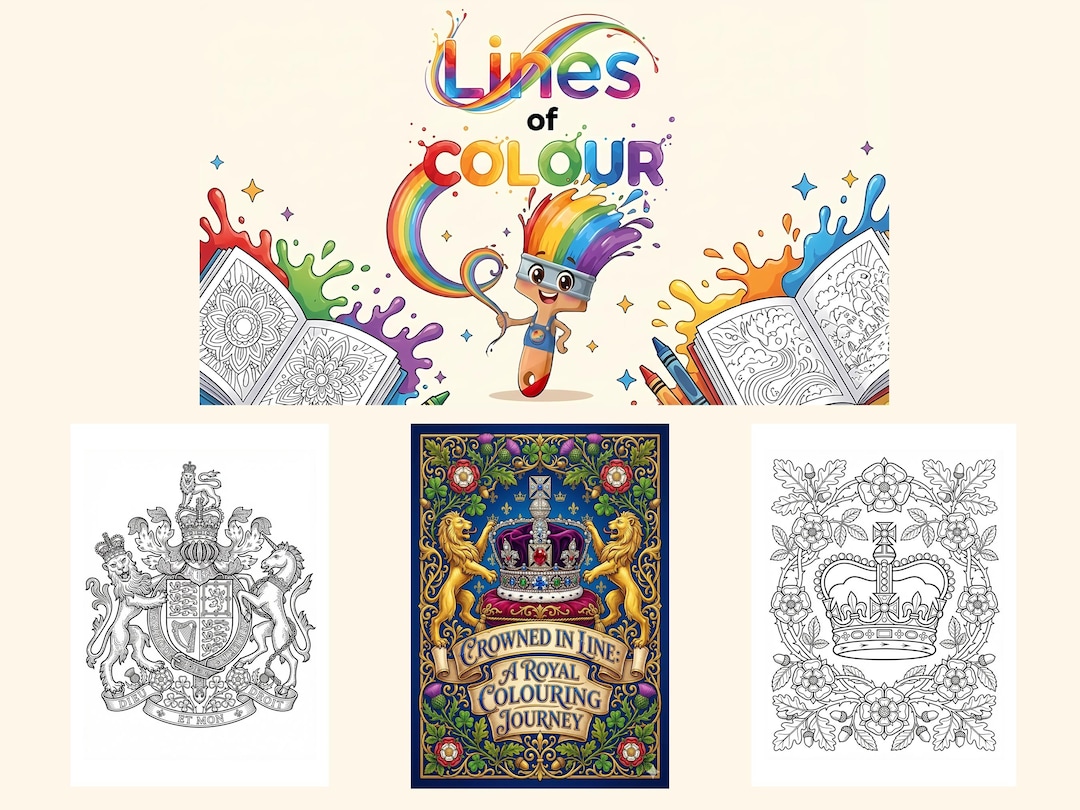 Royal Crown Colouring Book, British Monarchy Heraldry Pages (digital ...
