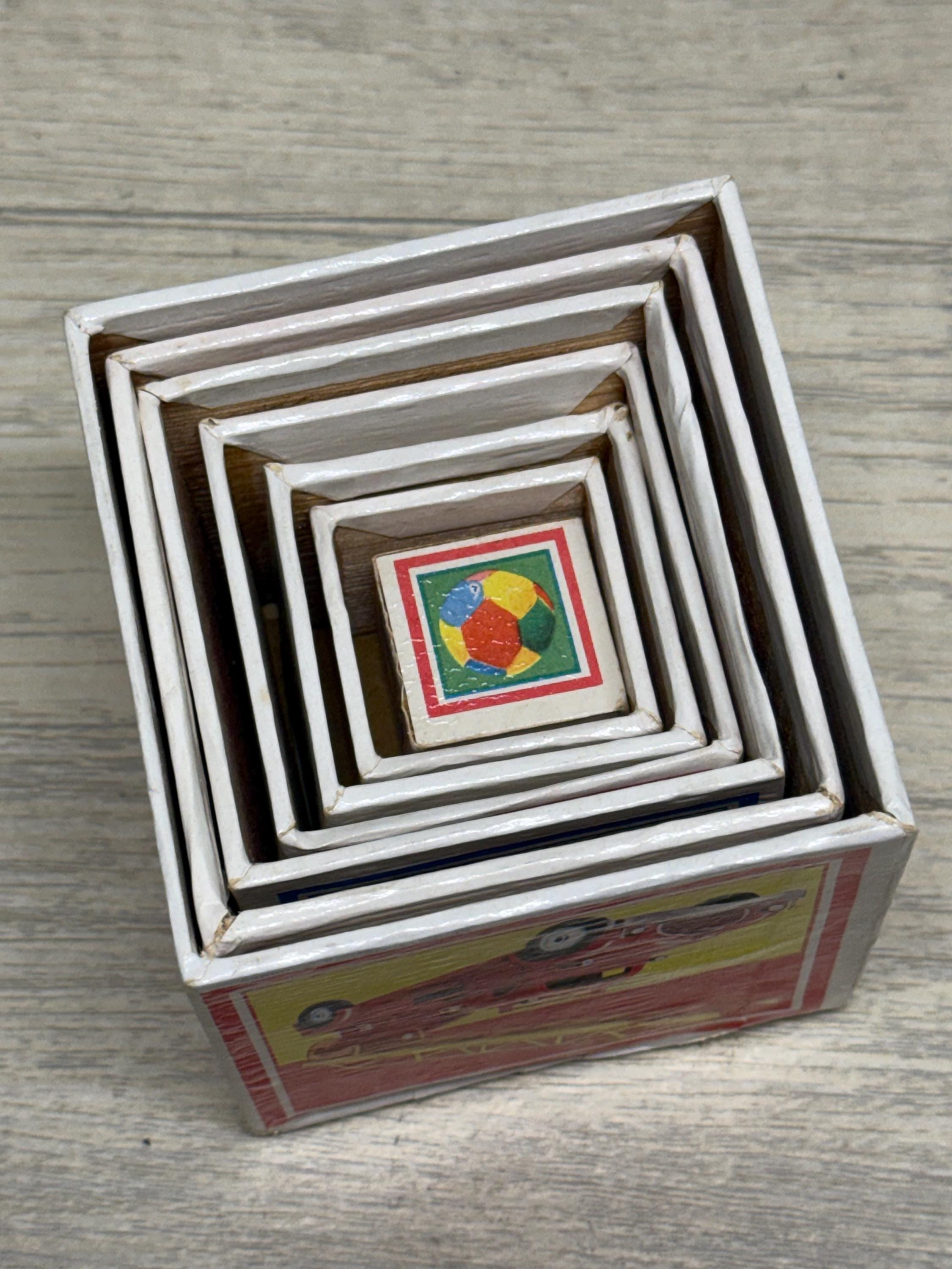 1950's Graduated Stacking Blocks With Box Made in Western Germany