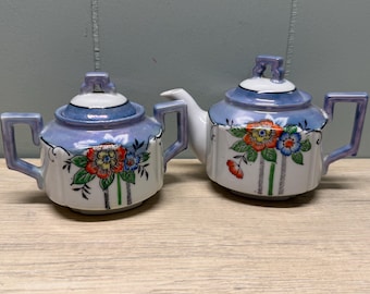 Zestaw cukierniczki i śmietanki z porcelany w stylu art déco w Japonii