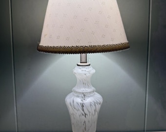 Vintage MCM Murano-Stil Tischlampe aus Glas und Chrom